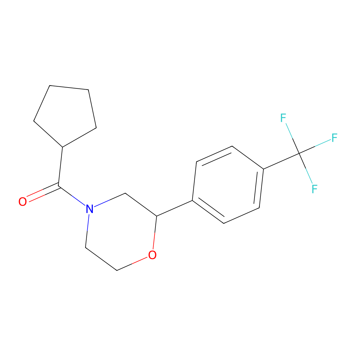 Cyclopentyl(2-(4-(trifluoromethyl)phenyl)morpholino)methanone molecular structure, CAS 1351610-10-0