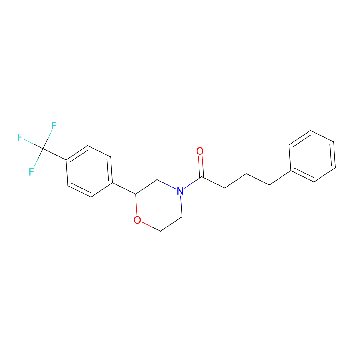 4-Phenyl-1-(2-(4-(trifluoromethyl)phenyl)morpholino)butan-1-one molecular structure, CAS 1351610-14-4