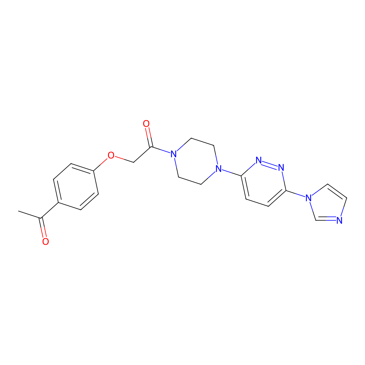 1-(4-(6-(1H-imidazol-1-yl)pyridazin-3-yl)piperazin-1-yl)-2-(4-acetylphenoxy)ethanone molecular structure, CAS 1351610-45-1