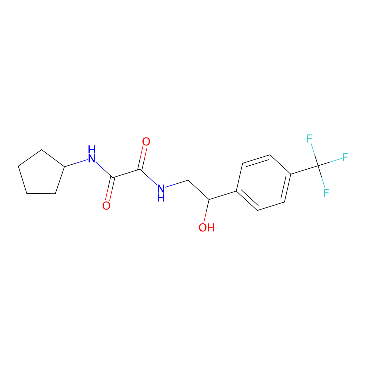 N1-cyclopentyl-N2-(2-hydroxy-2-(4-(trifluoromethyl)phenyl)ethyl)oxalamide molecular structure, CAS 1351610-80-4
