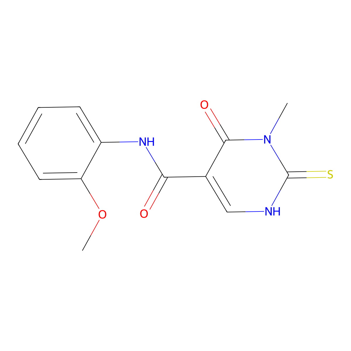 N-(2-methoxyphenyl)-3-methyl-4-oxo-2-sulfanylidene-1,2,3,4-tetrahydropyrimidine-5-carboxamide molecular structure, CAS 1351610-81-5