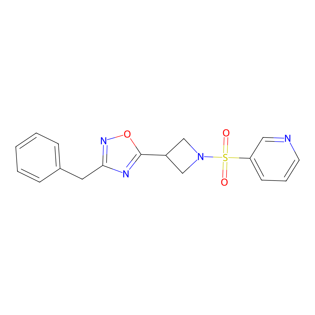 3-Benzyl-5-(1-(pyridin-3-ylsulfonyl)azetidin-3-yl)-1,2,4-oxadiazole molecular structure, CAS 1351610-85-9
