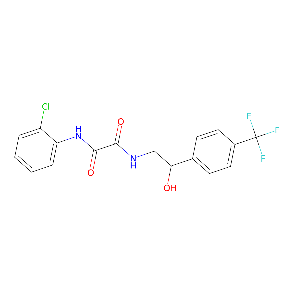 N1-(2-chlorophenyl)-N2-(2-hydroxy-2-(4-(trifluoromethyl)phenyl)ethyl)oxalamide molecular structure, CAS 1351610-86-0