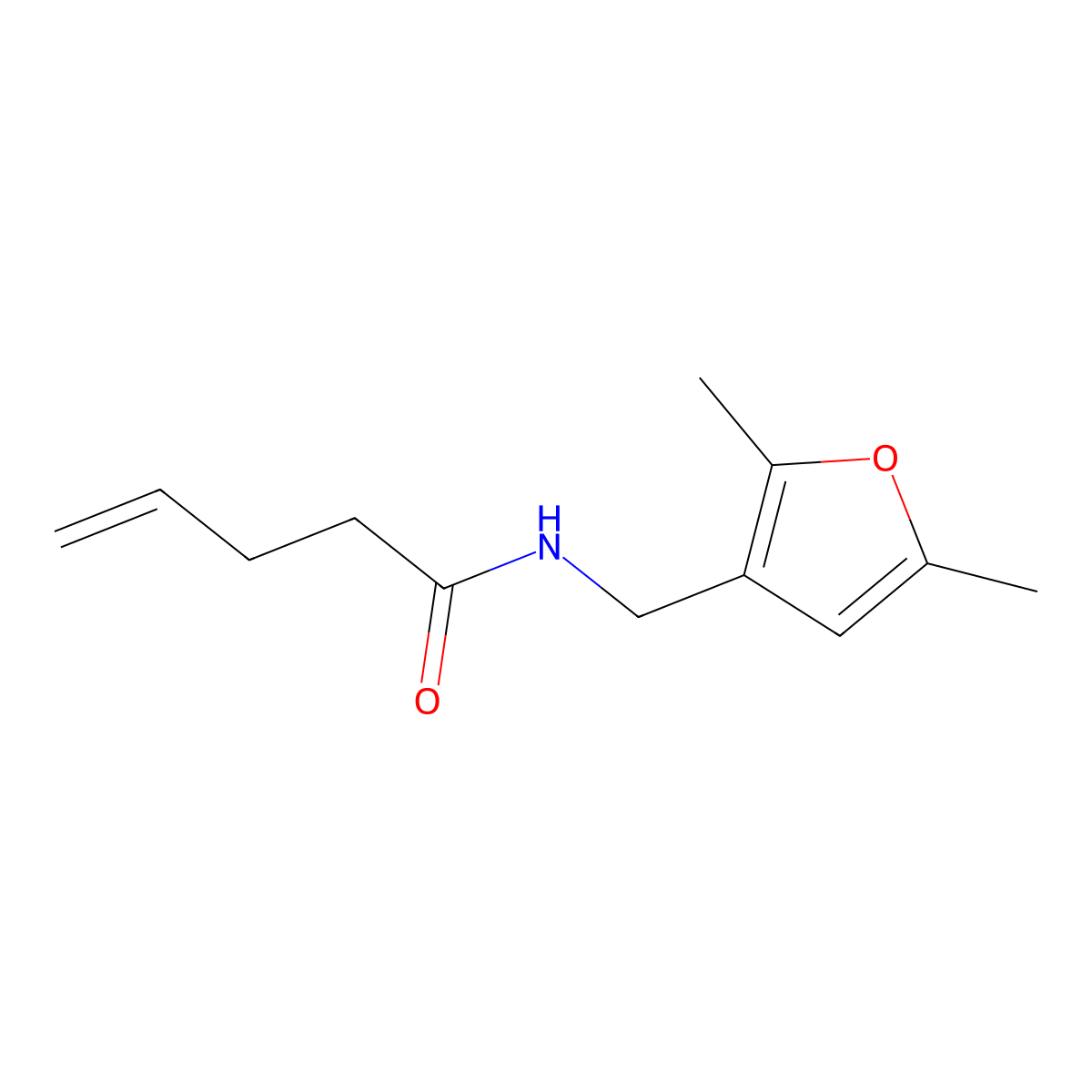 N-((2,5-dimethylfuran-3-yl)methyl)pent-4-enamide molecular structure, CAS 1351610-89-3