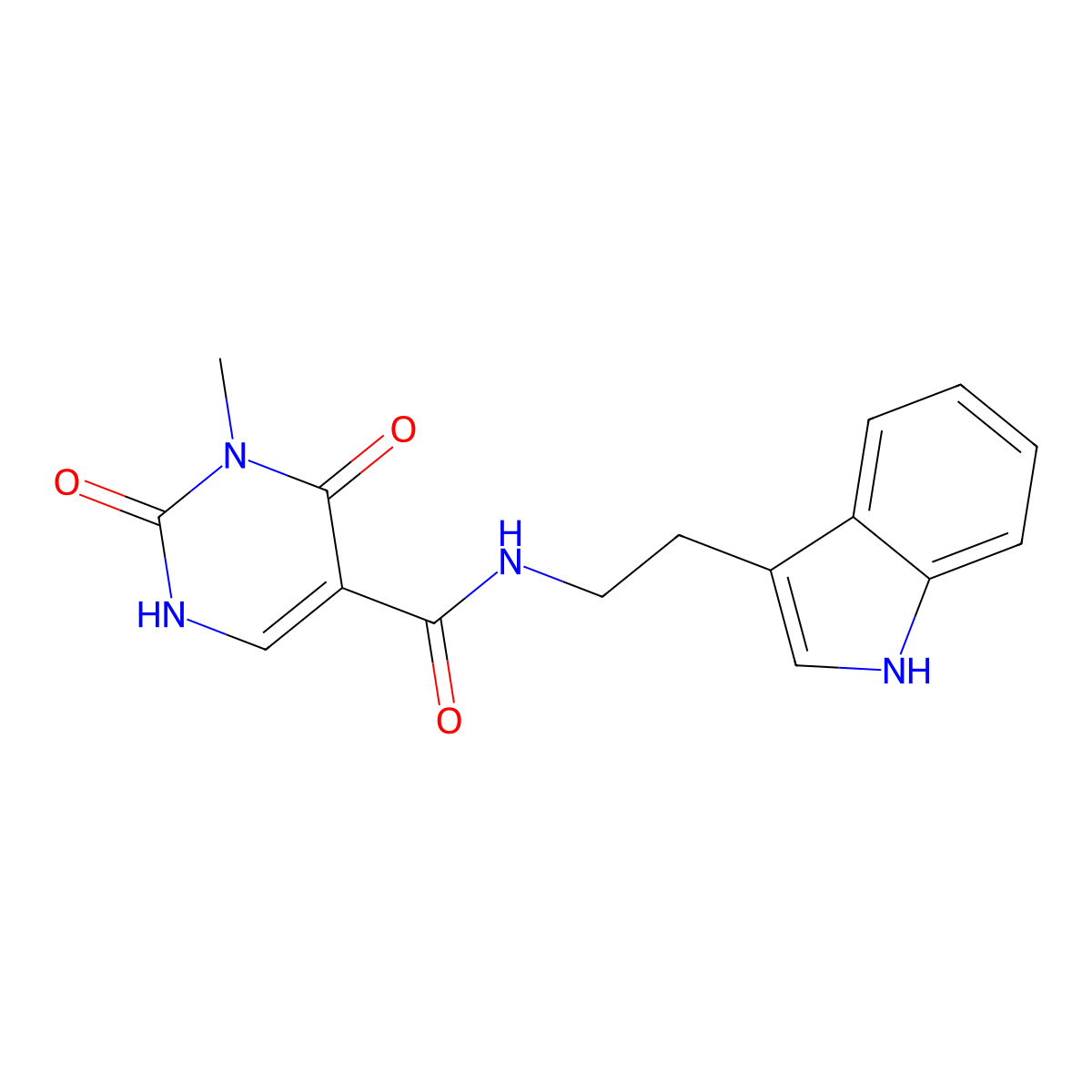 N-(2-(1H-indol-3-yl)ethyl)-3-methyl-2,4-dioxo-1,2,3,4-tetrahydropyrimidine-5-carboxamide molecular structure, CAS 1351611-08-9