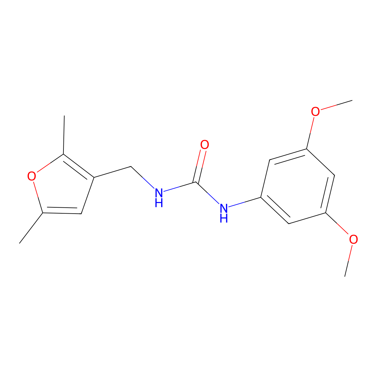 1-(3,5-Dimethoxyphenyl)-3-[(2,5-dimethylfuran-3-yl)methyl]urea molecular structure, CAS 1351611-18-1