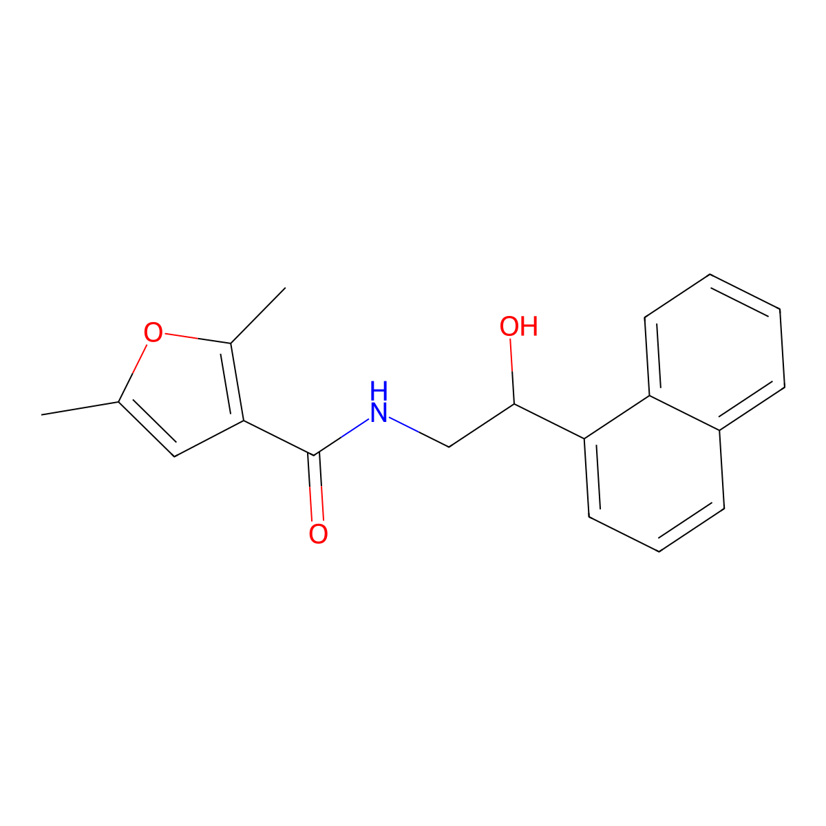 N-[2-hydroxy-2-(naphthalen-1-yl)ethyl]-2,5-dimethylfuran-3-carboxamide molecular structure, CAS 1351611-30-7