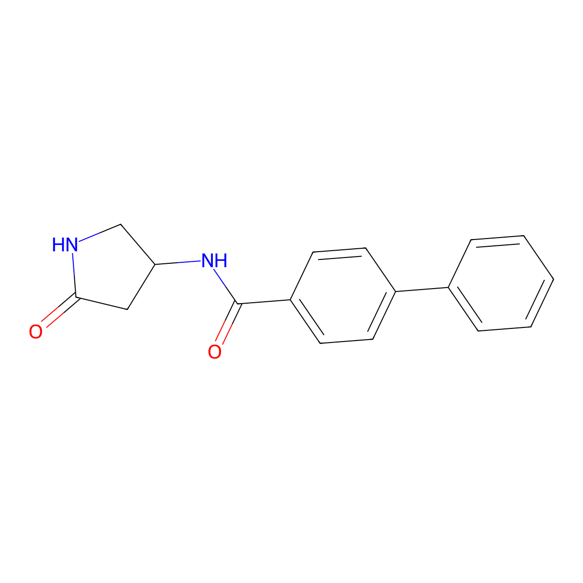 N-(5-oxopyrrolidin-3-yl)-[1,1'-biphenyl]-4-carboxamide molecular structure, CAS 1351611-33-0