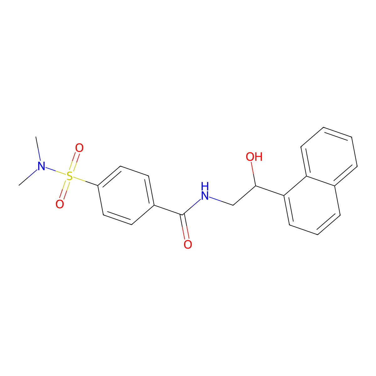 4-(N,N-dimethylsulfamoyl)-N-(2-hydroxy-2-(naphthalen-1-yl)ethyl)benzamide molecular structure, CAS 1351611-47-6