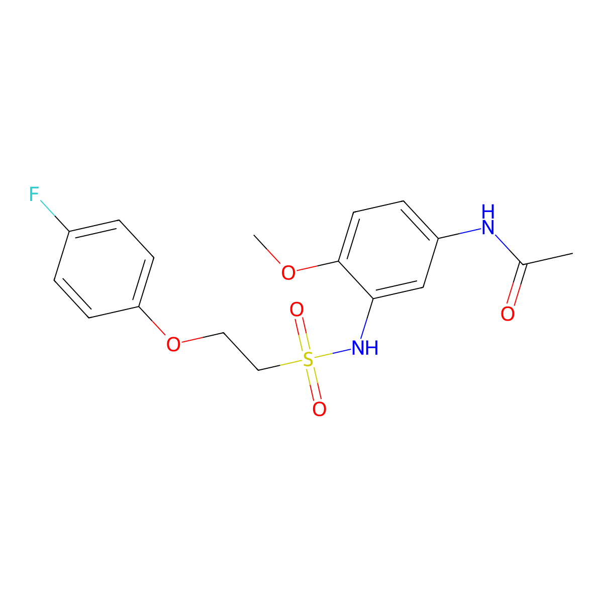N-{3-[2-(4-fluorophenoxy)ethanesulfonamido]-4-methoxyphenyl}acetamide molecular structure, CAS 1351611-63-6