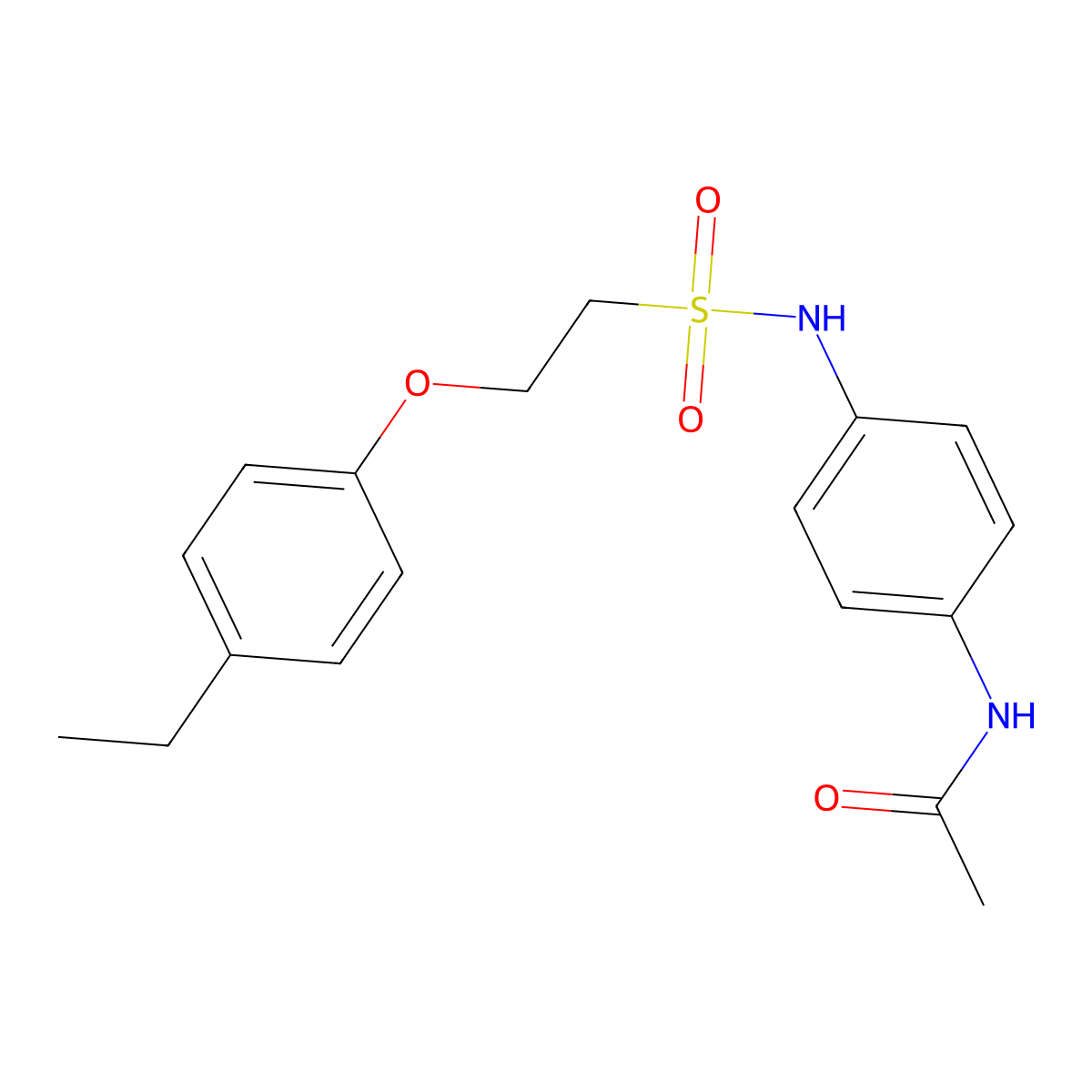N-{4-[2-(4-ethylphenoxy)ethanesulfonamido]phenyl}acetamide molecular structure, CAS 1351611-69-2