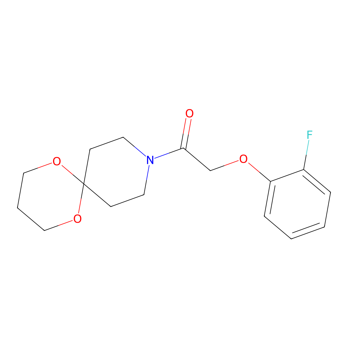 2-(2-Fluorophenoxy)-1-(1,5-dioxa-9-azaspiro[5.5]undecan-9-yl)ethanone molecular structure, CAS 1351611-75-0