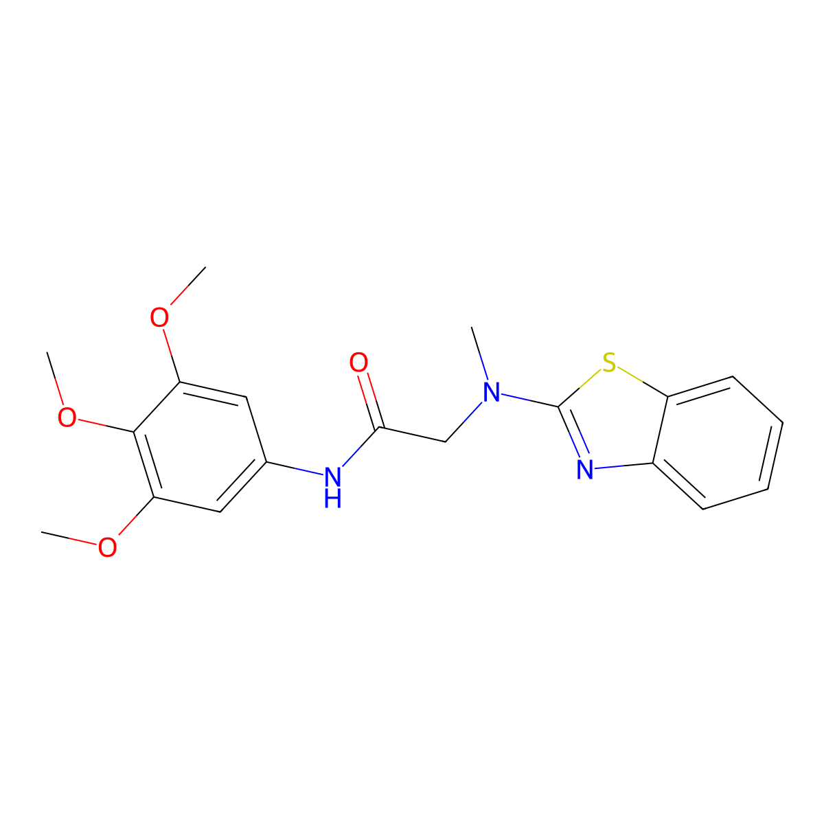 2-(benzo[d]thiazol-2-yl(methyl)amino)-N-(3,4,5-trimethoxyphenyl)acetamide molecular structure, CAS 1351611-78-3