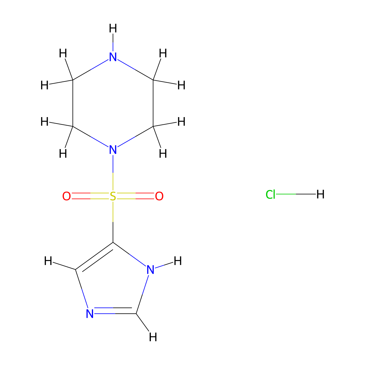 1-(1H-imidazol-4-ylsulfonyl)piperazine hydrochloride molecular structure, CAS 1351611-81-8