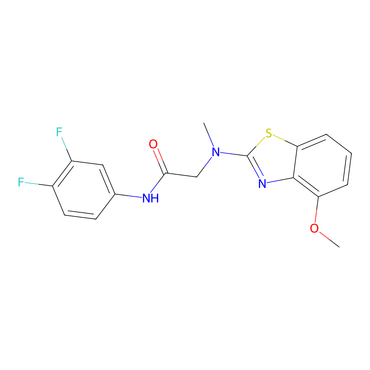 N-(3,4-difluorophenyl)-2-((4-methoxybenzo[d]thiazol-2-yl)(methyl)amino)acetamide molecular structure, CAS 1351611-83-0