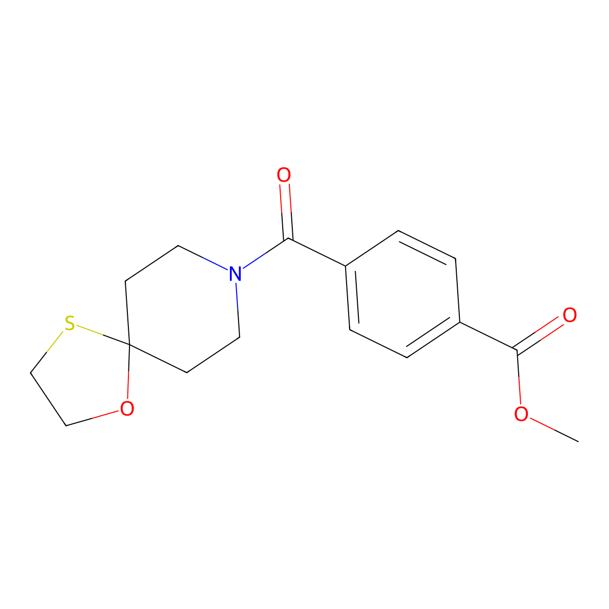 Methyl 4-{1-oxa-4-thia-8-azaspiro[4.5]decane-8-carbonyl}benzoate molecular structure, CAS 1351611-88-5
