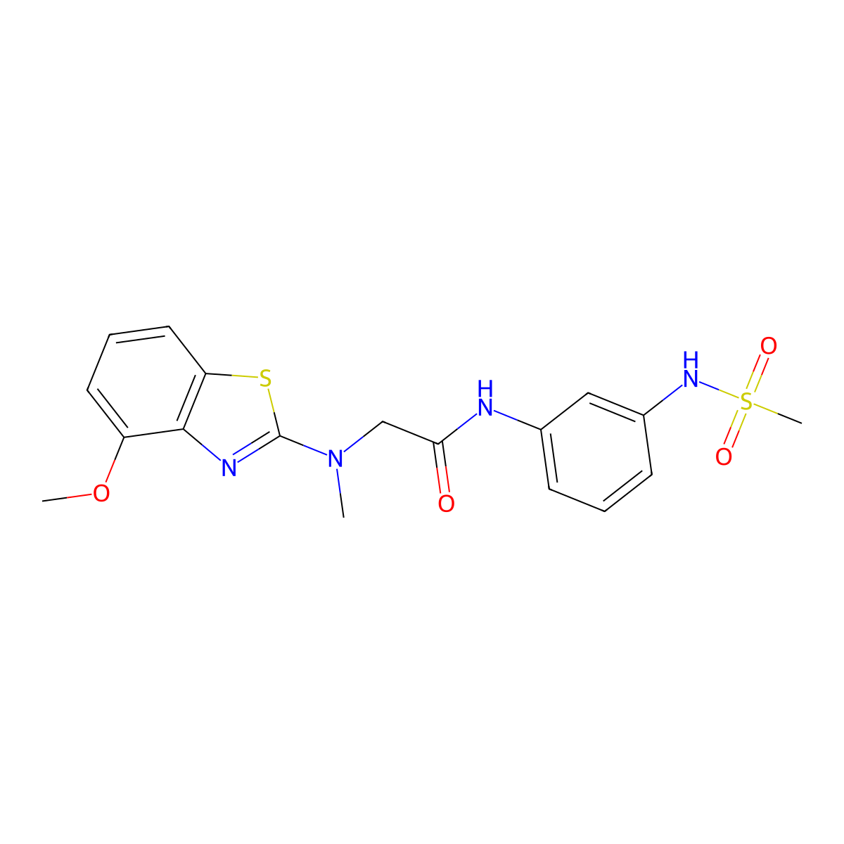 N-(3-methanesulfonamidophenyl)-2-[(4-methoxy-1,3-benzothiazol-2-yl)(methyl)amino]acetamide molecular structure, CAS 1351611-89-6