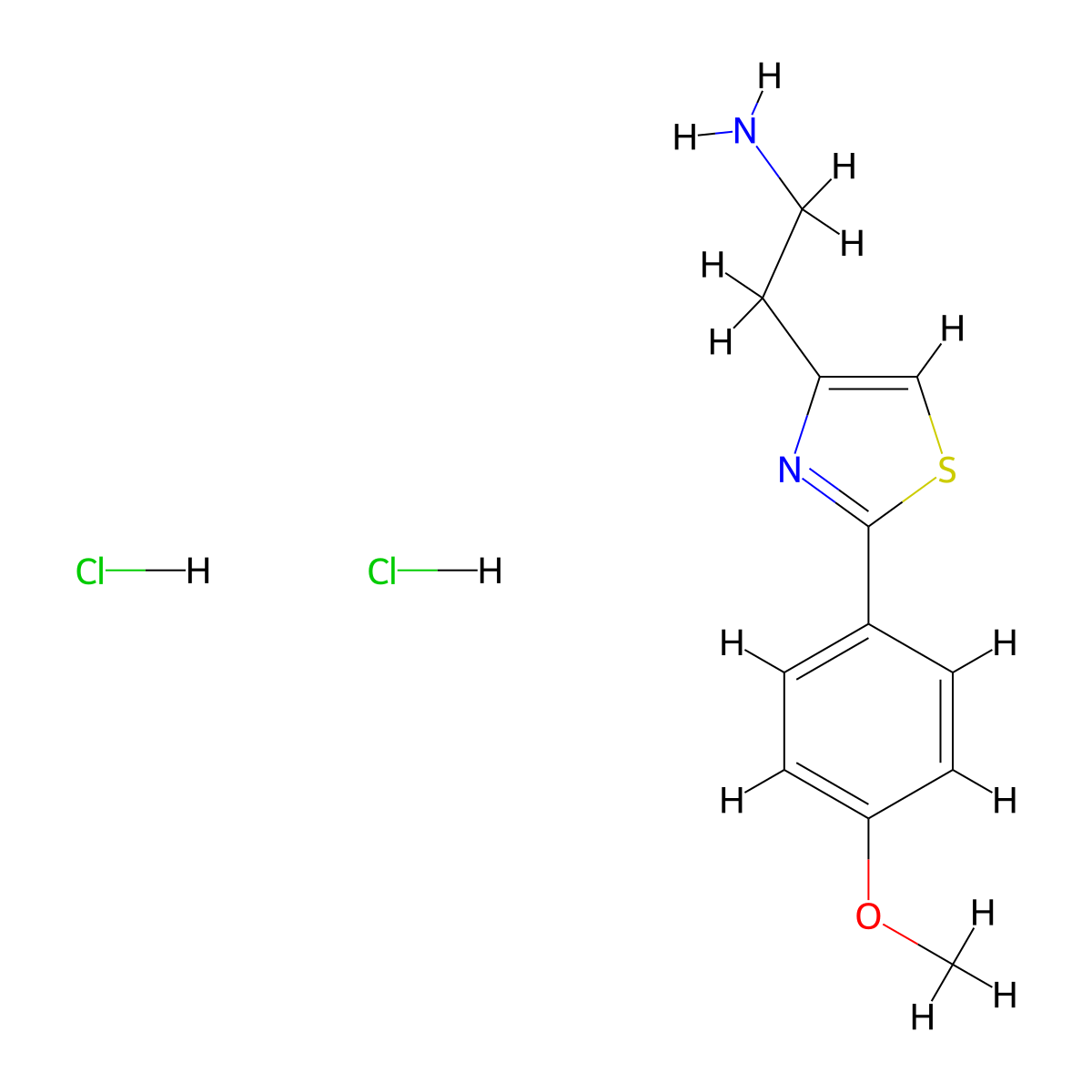 2-(2-(4-Methoxyphenyl)thiazol-4-yl)ethanamine dihydrochloride molecular structure, CAS 1351612-07-1