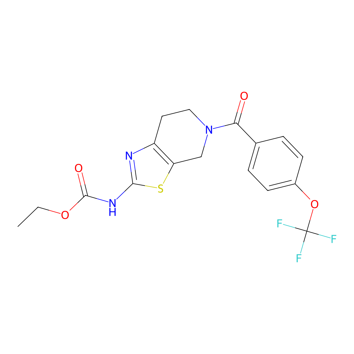 Ethyl (5-(4-(trifluoromethoxy)benzoyl)-4,5,6,7-tetrahydrothiazolo[5,4-c]pyridin-2-yl)carbamate molecular structure, CAS 1351612-09-3