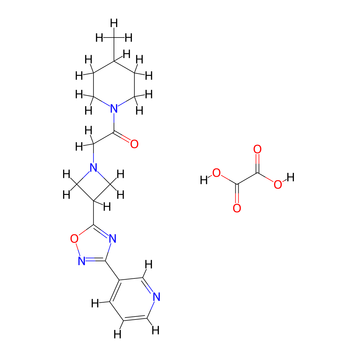 1-(4-Methylpiperidin-1-yl)-2-(3-(3-(pyridin-3-yl)-1,2,4-oxadiazol-5-yl)azetidin-1-yl)ethanone oxalate molecular structure, CAS 1351612-26-4