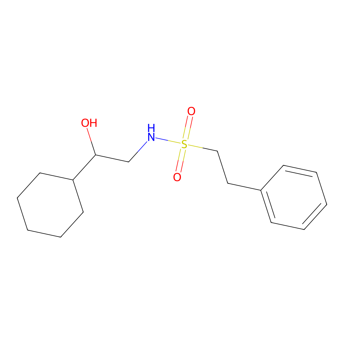 N-(2-cyclohexyl-2-hydroxyethyl)-2-phenylethanesulfonamide molecular structure, CAS 1351612-33-3