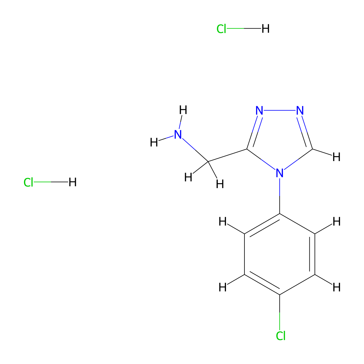 {[4-(4-chlorophenyl)-4H-1,2,4-triazol-3-yl]methyl}amine dihydrochloride molecular structure, CAS 1351612-59-3