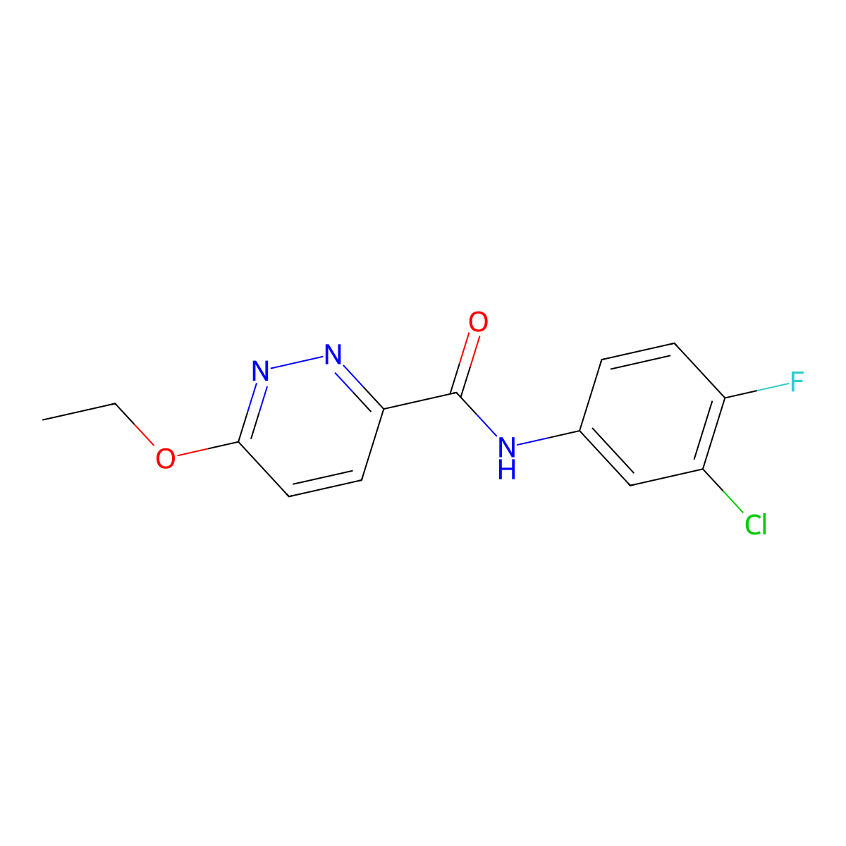 N-(3-chloro-4-fluorophenyl)-6-ethoxypyridazine-3-carboxamide molecular structure, CAS 1351612-62-8