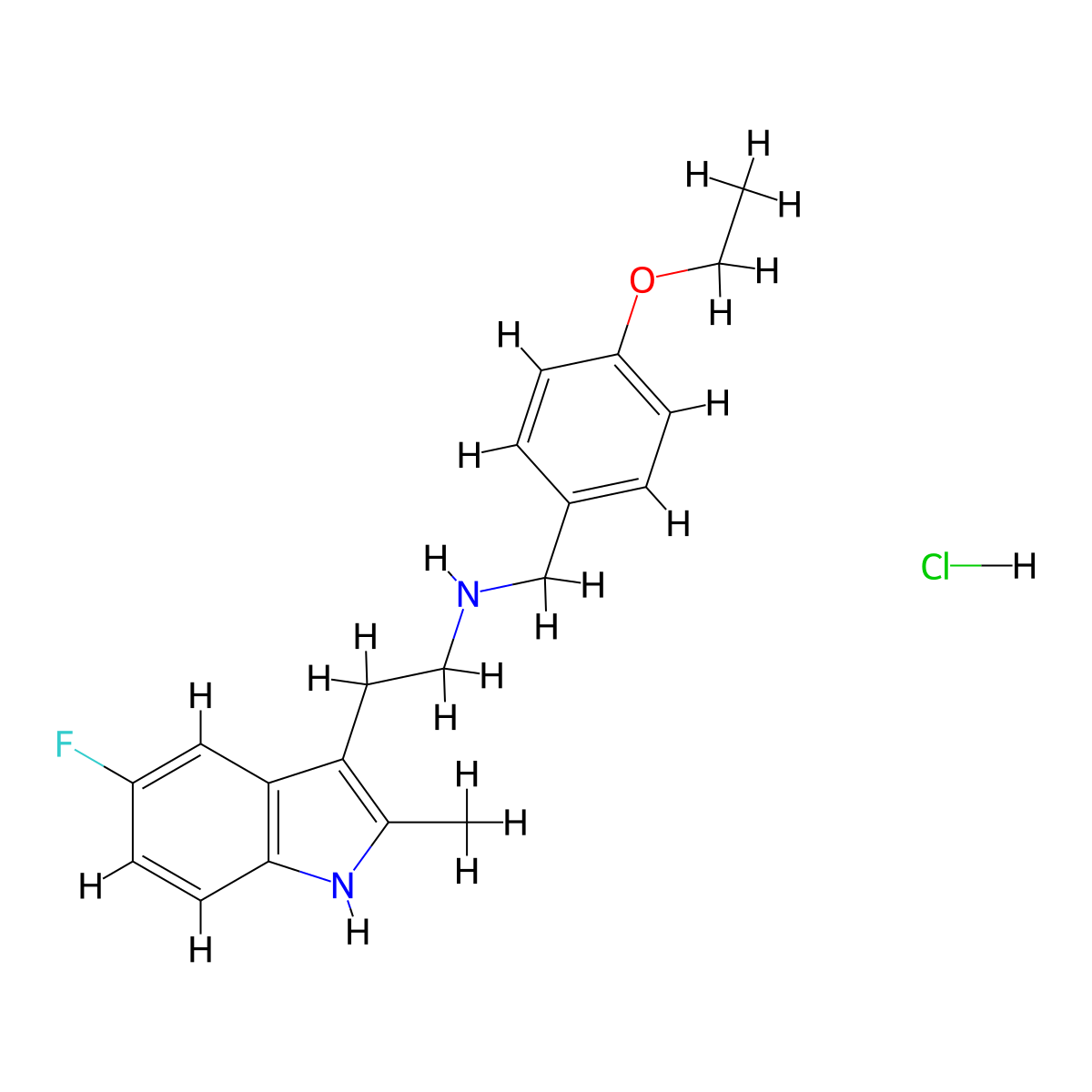N-(4-ethoxybenzyl)-2-(5-fluoro-2-methyl-1H-indol-3-yl)ethanamine hydrochloride molecular structure, CAS 1351612-76-4