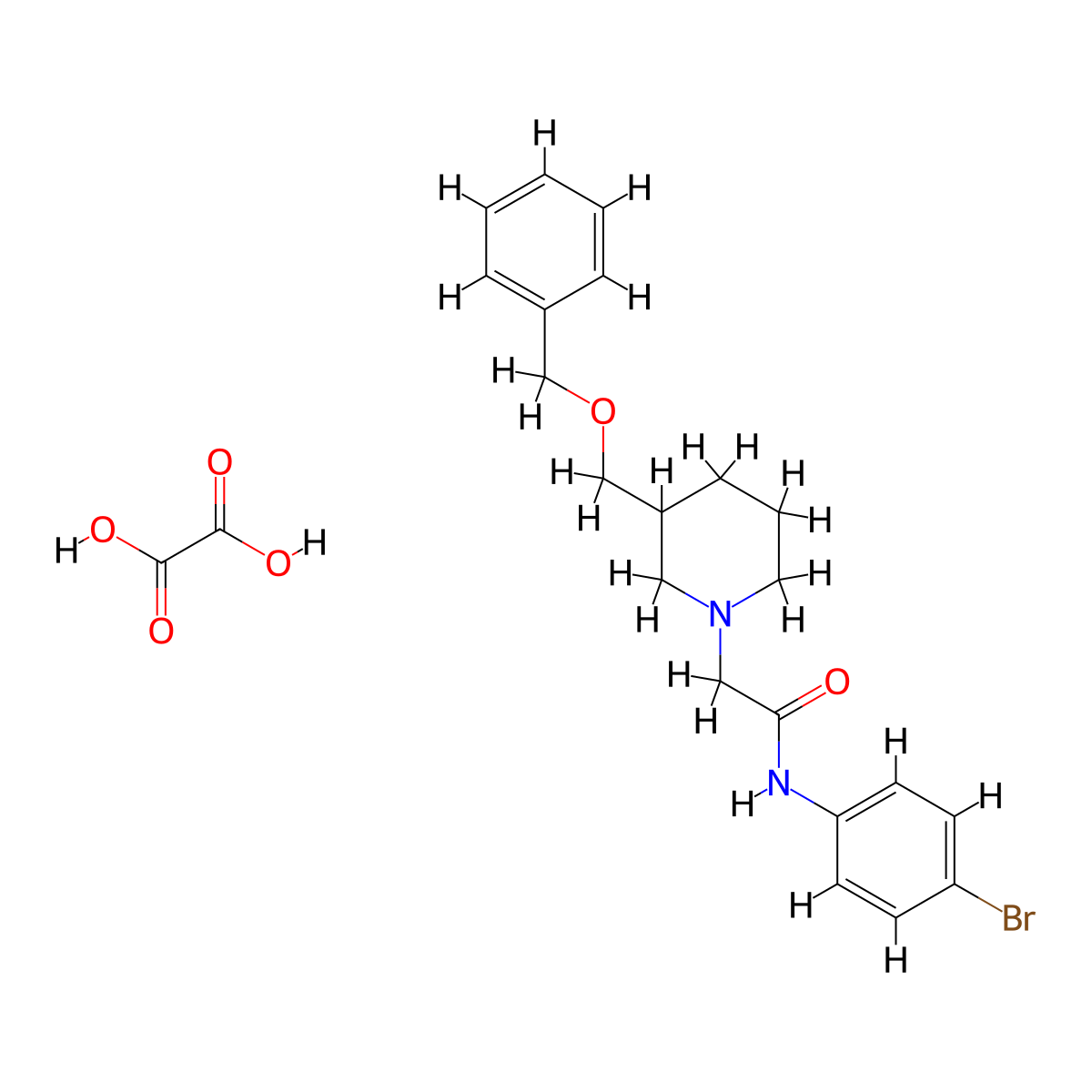 2-(3-((benzyloxy)methyl)piperidin-1-yl)-N-(4-bromophenyl)acetamide oxalate molecular structure, CAS 1351612-94-6