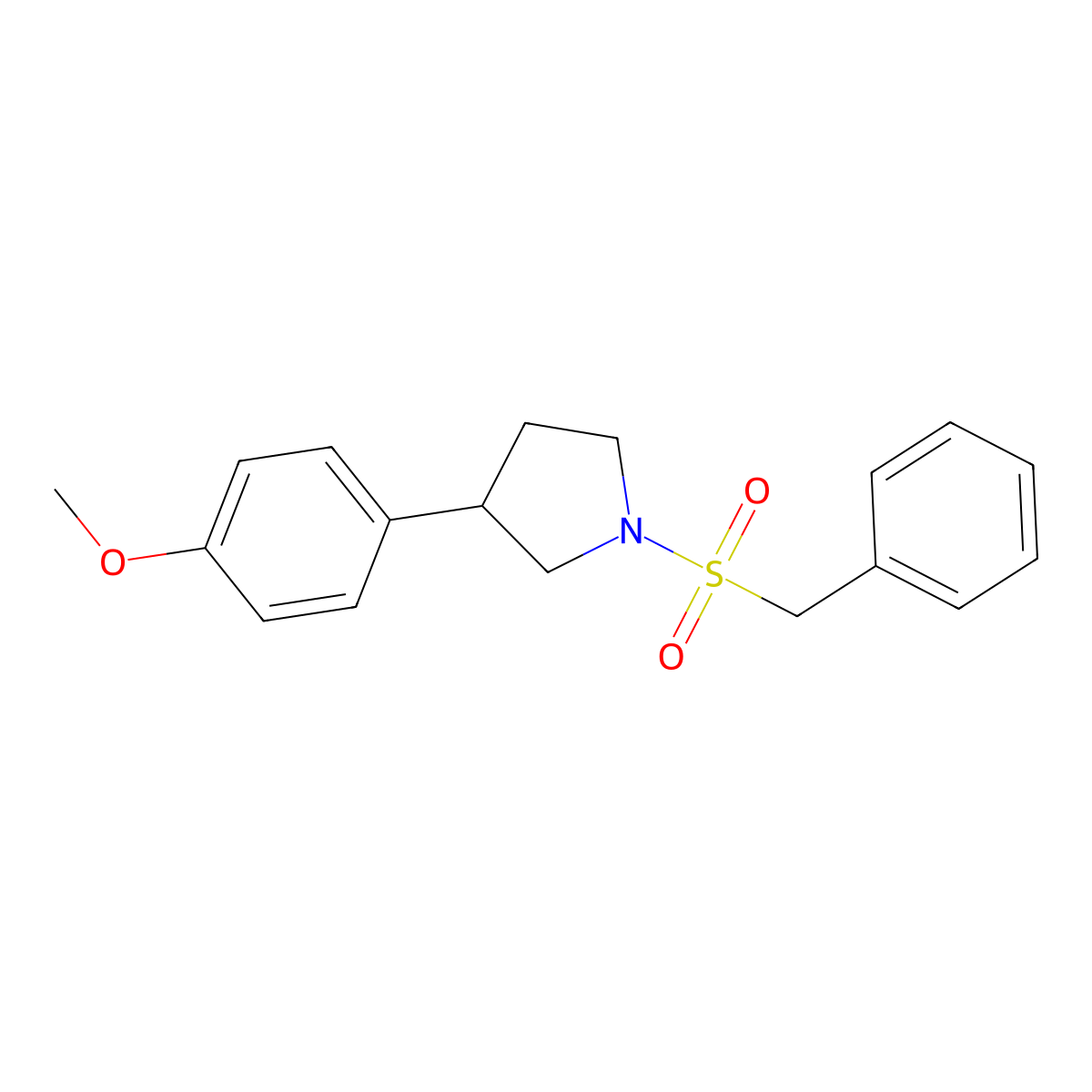 1-(Benzylsulfonyl)-3-(4-methoxyphenyl)pyrrolidine molecular structure, CAS 1351612-96-8