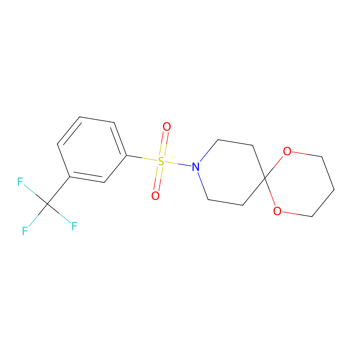 9-[3-(Trifluoromethyl)benzenesulfonyl]-1,5-dioxa-9-azaspiro[5.5]undecane molecular structure, CAS 1351613-05-2