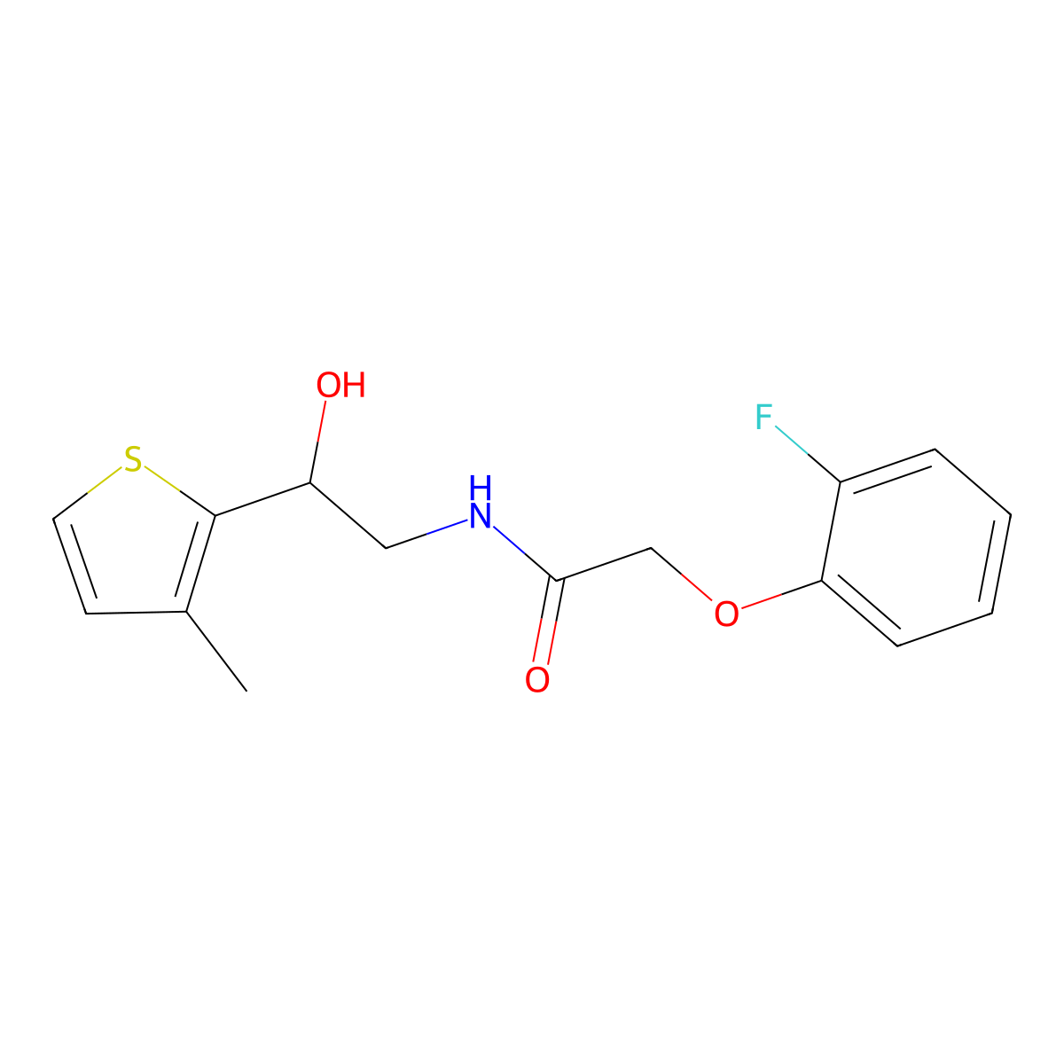 2-(2-fluorophenoxy)-N-[2-hydroxy-2-(3-methylthiophen-2-yl)ethyl]acetamide molecular structure, CAS 1351613-19-8