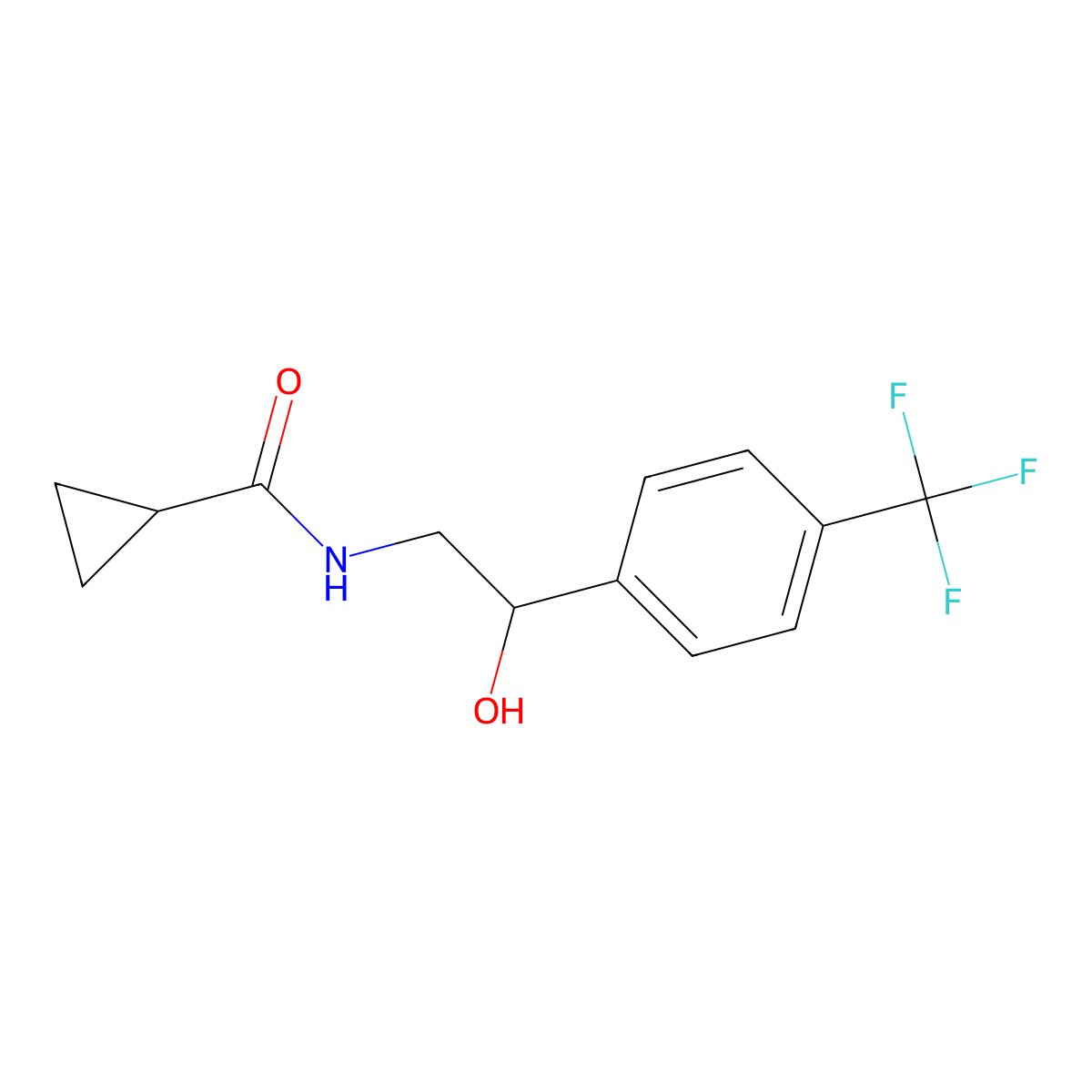 N-{2-hydroxy-2-[4-(trifluoromethyl)phenyl]ethyl}cyclopropanecarboxamide molecular structure, CAS 1351613-23-4