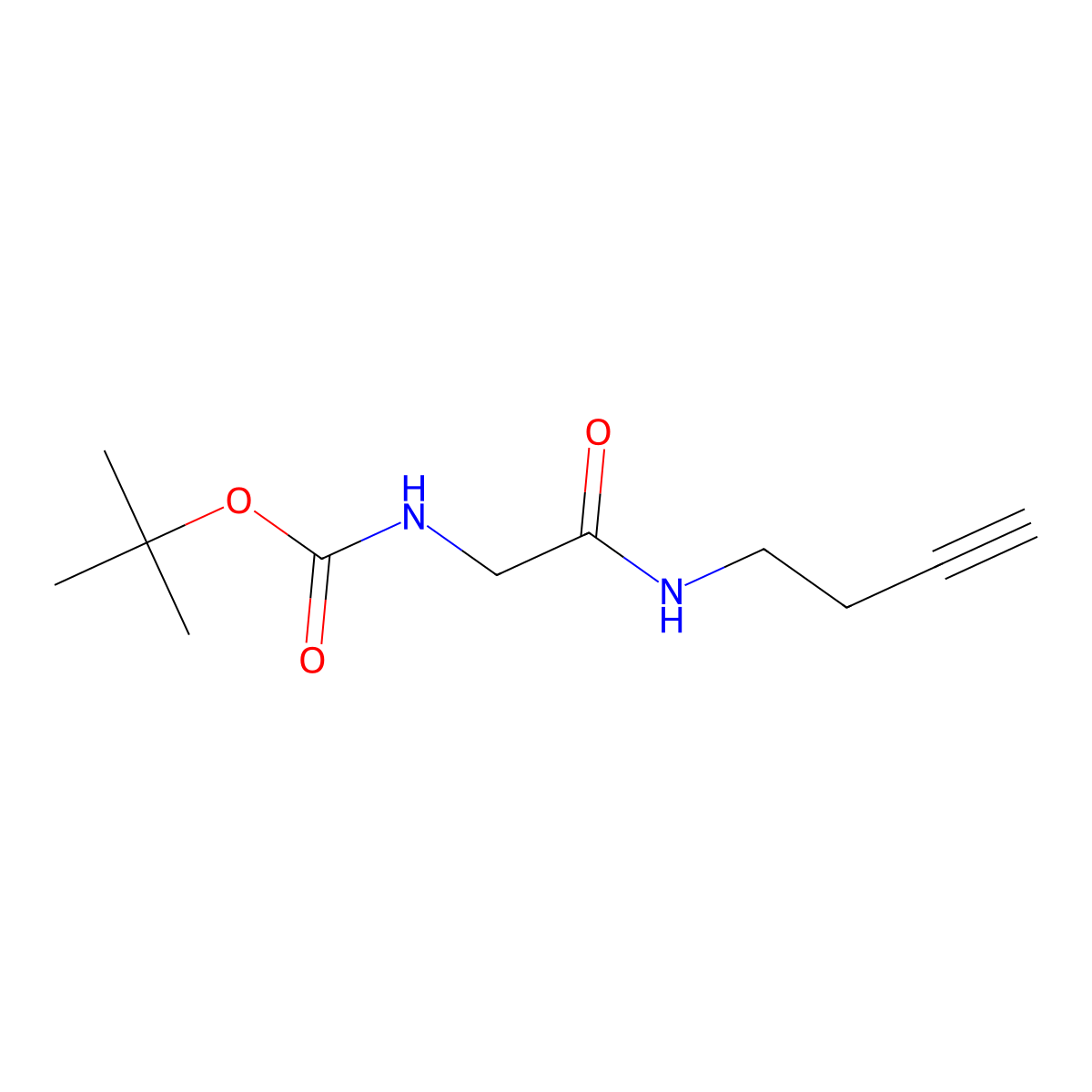 Tert-butyl (2-(but-3-yn-1-ylamino)-2-oxoethyl)carbamate molecular structure, CAS 1351613-29-0