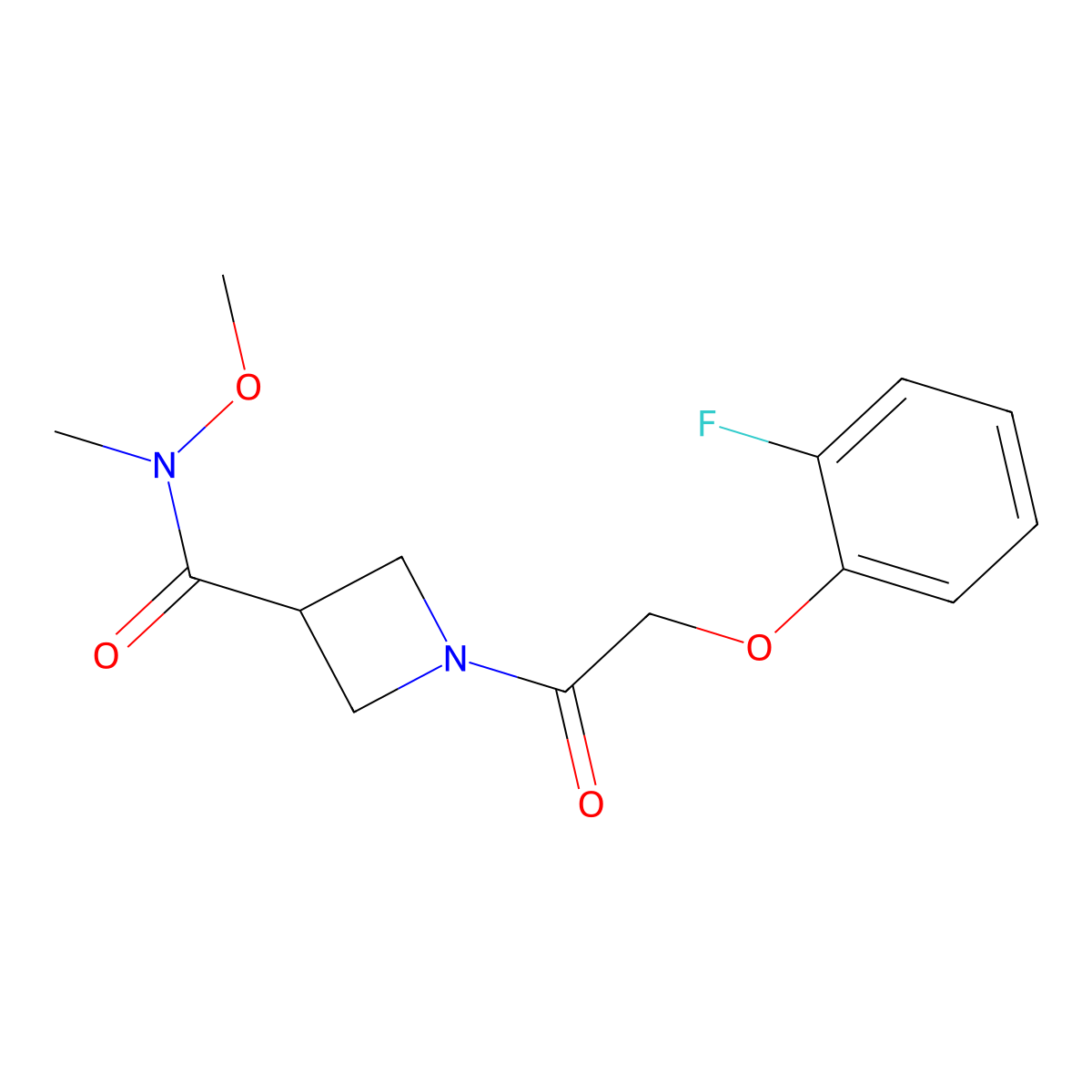 1-[2-(2-fluorophenoxy)acetyl]-N-methoxy-N-methylazetidine-3-carboxamide molecular structure, CAS 1351613-33-6