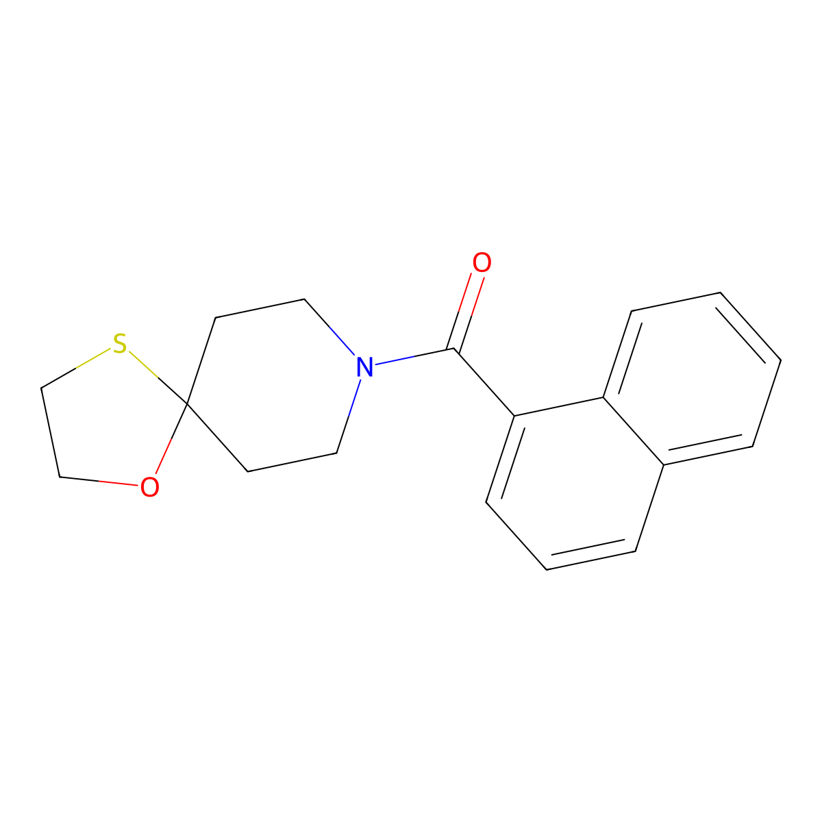 Naphthalen-1-yl(1-oxa-4-thia-8-azaspiro[4.5]decan-8-yl)methanone molecular structure, CAS 1351613-34-7
