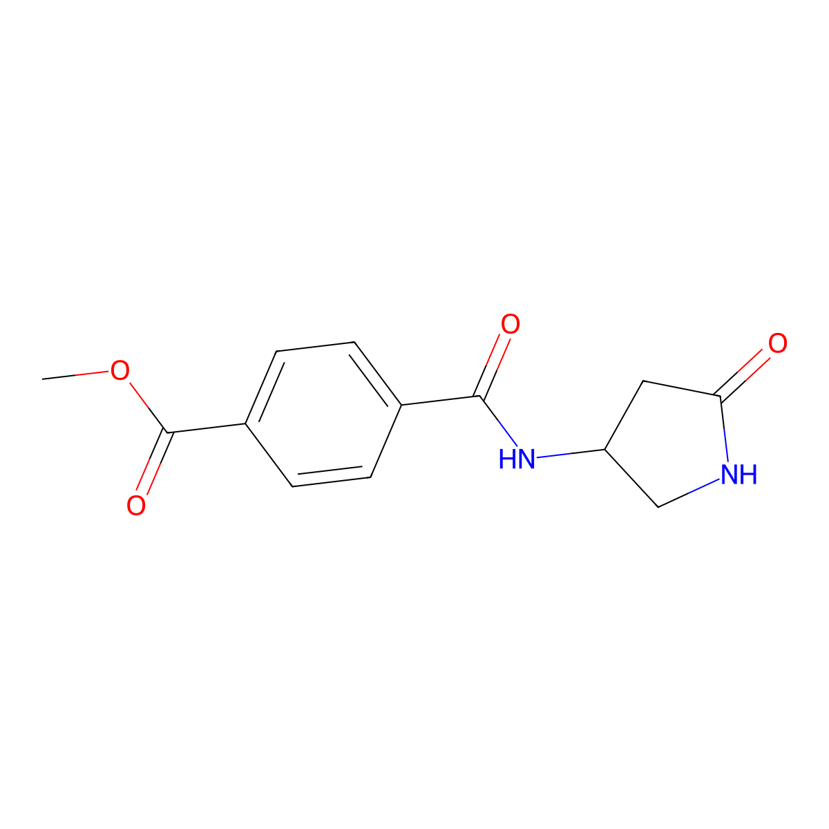Methyl 4-[(5-oxopyrrolidin-3-yl)carbamoyl]benzoate molecular structure, CAS 1351613-39-2