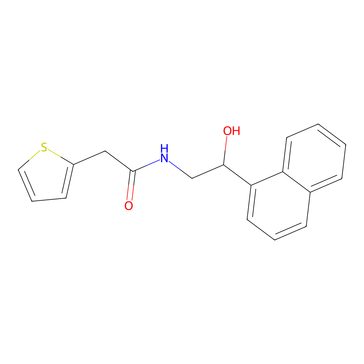 N-[2-hydroxy-2-(naphthalen-1-yl)ethyl]-2-(thiophen-2-yl)acetamide molecular structure, CAS 1351613-42-7
