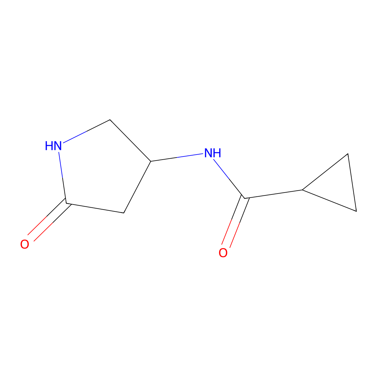 N-(5-oxopyrrolidin-3-yl)cyclopropanecarboxamide molecular structure, CAS 1351613-43-8