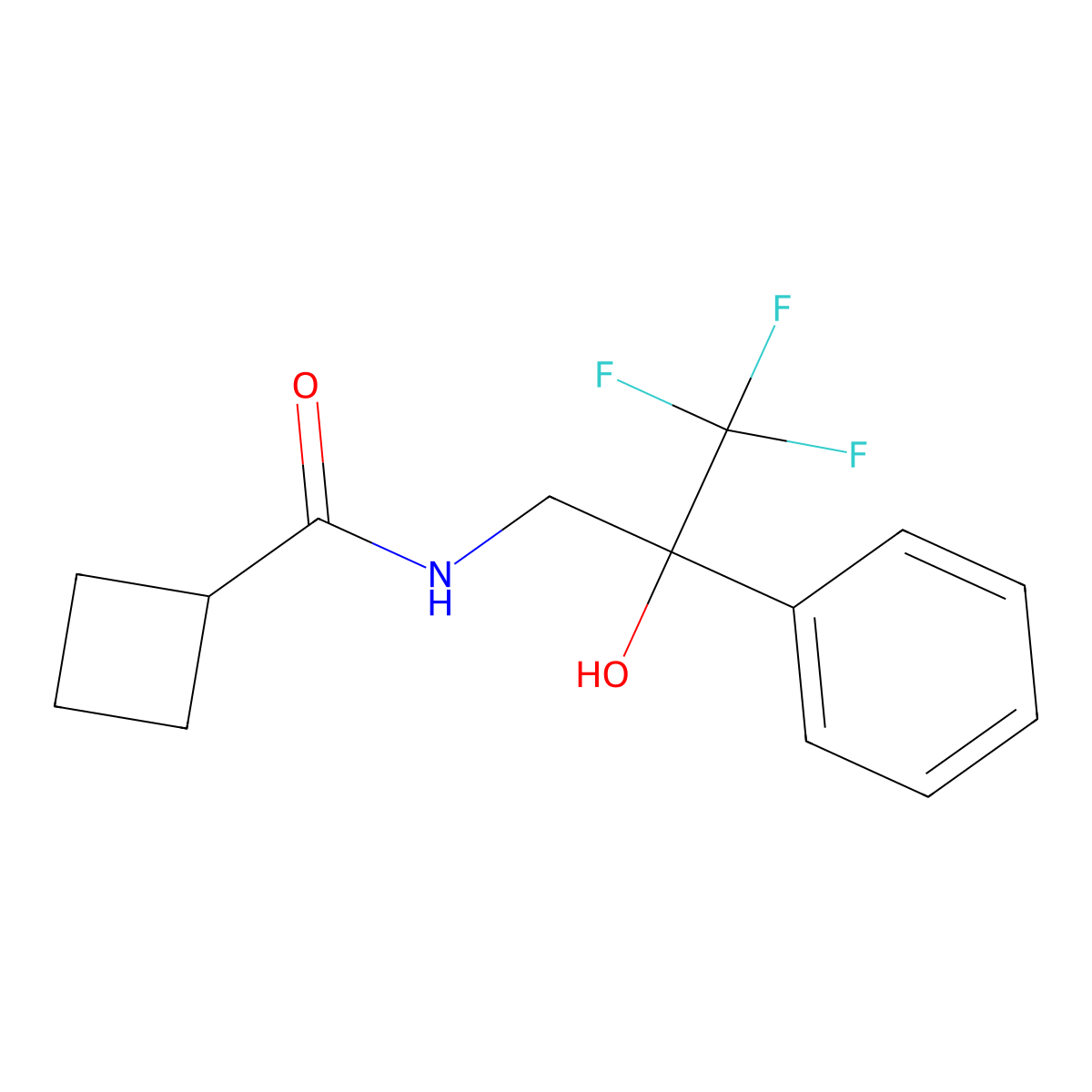 N-(3,3,3-trifluoro-2-hydroxy-2-phenylpropyl)cyclobutanecarboxamide molecular structure, CAS 1351613-55-2
