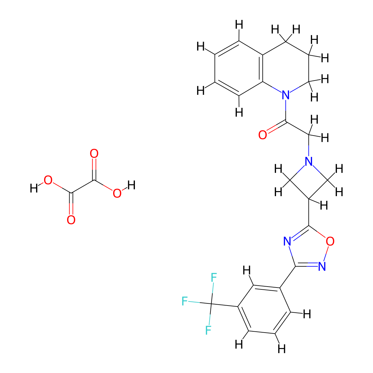 1-(3,4-dihydroquinolin-1(2H)-yl)-2-(3-(3-(3-(trifluoromethyl)phenyl)-1,2,4-oxadiazol-5-yl)azetidin-1-yl)ethanone oxalate molecular structure, CAS 1351613-58-5