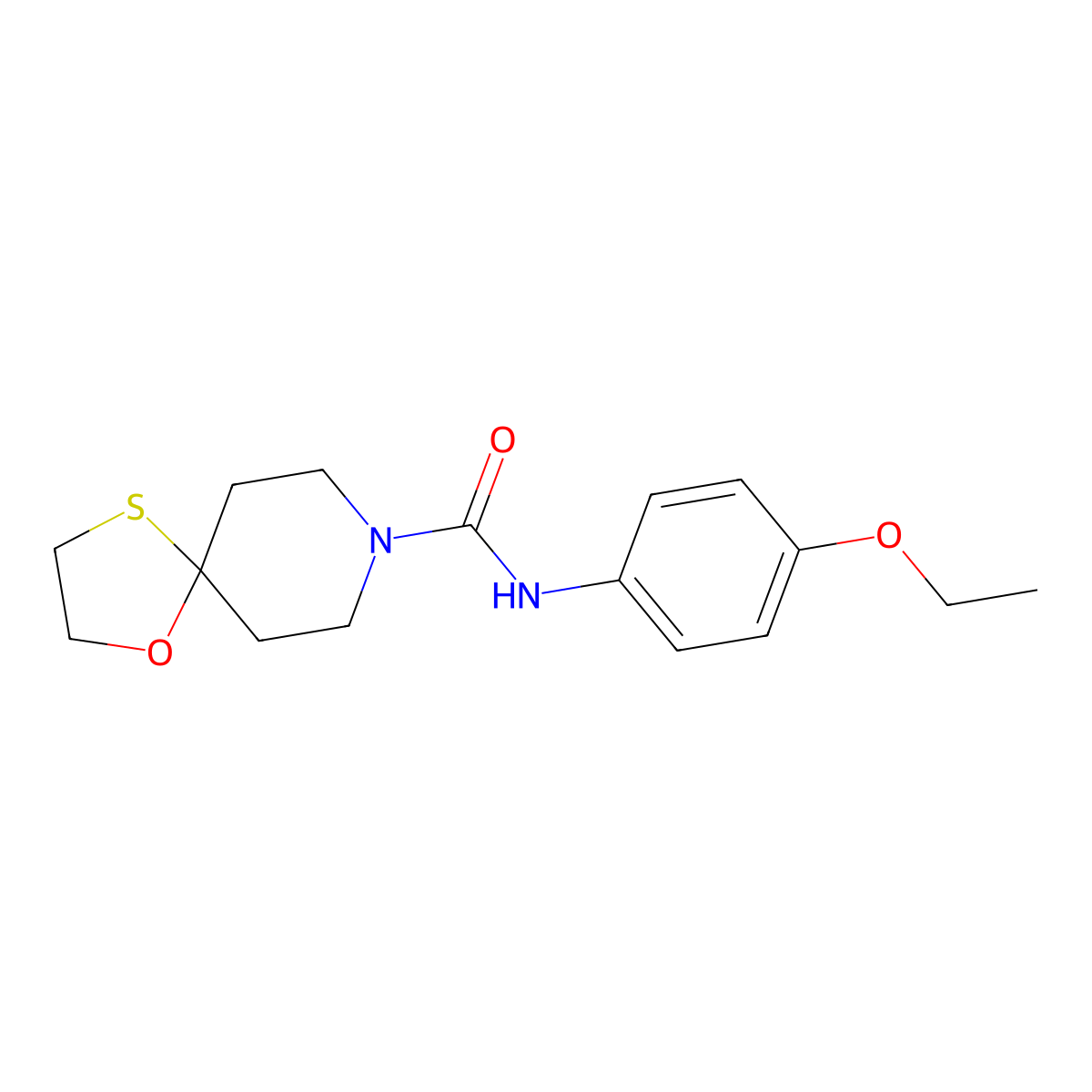 N-(4-ethoxyphenyl)-1-oxa-4-thia-8-azaspiro[4.5]decane-8-carboxamide molecular structure, CAS 1351613-66-5