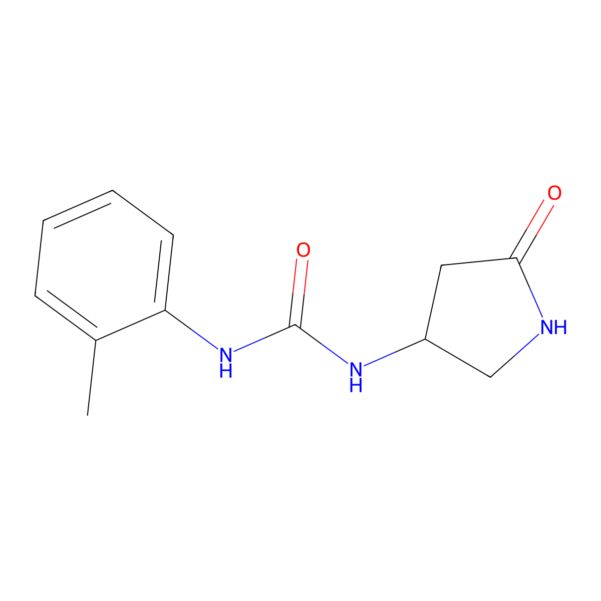 1-(5-Oxopyrrolidin-3-yl)-3-(o-tolyl)urea molecular structure, CAS 1351613-67-6