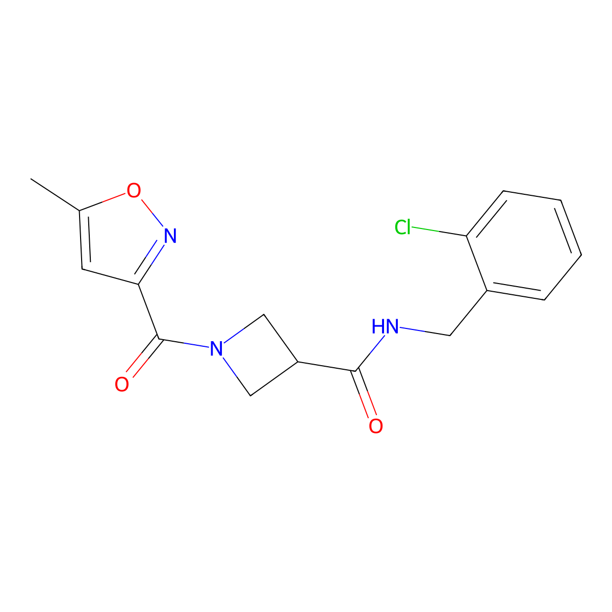 N-(2-chlorobenzyl)-1-(5-methylisoxazole-3-carbonyl)azetidine-3-carboxamide molecular structure, CAS 1351613-71-2