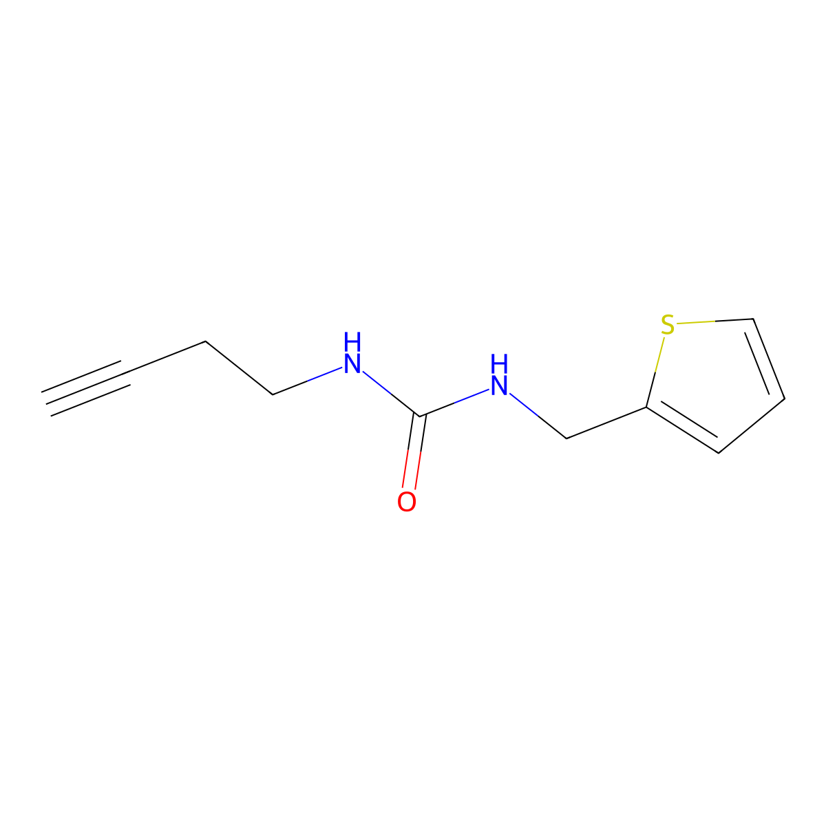 1-(But-3-yn-1-yl)-3-(thiophen-2-ylmethyl)urea molecular structure, CAS 1351613-72-3