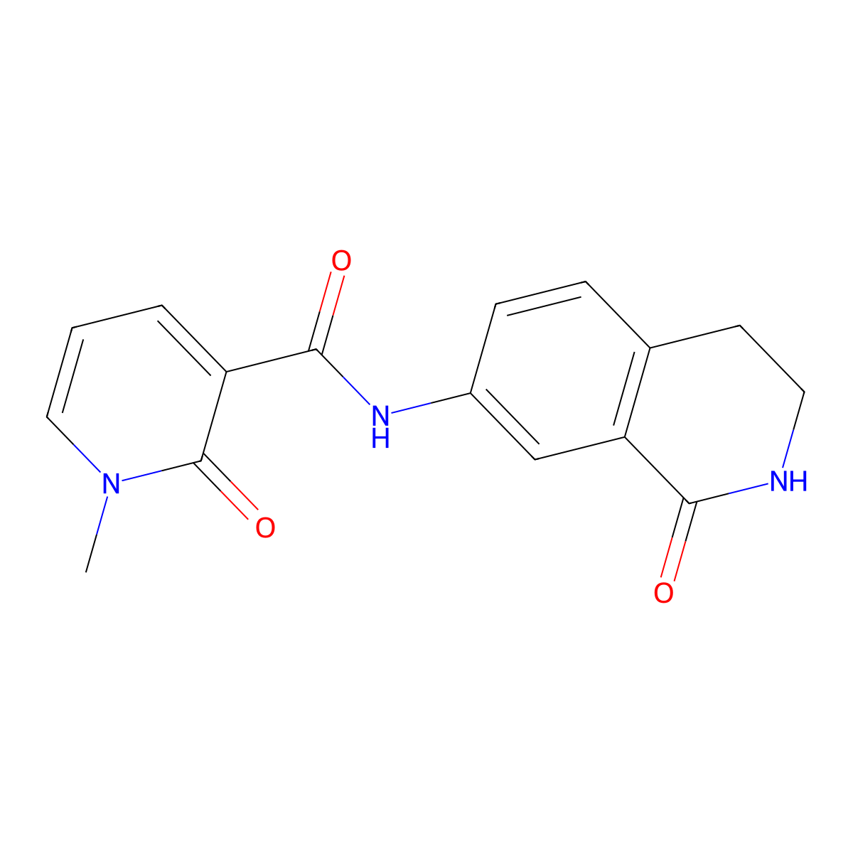 1-methyl-2-oxo-N-(1-oxo-1,2,3,4-tetrahydroisoquinolin-7-yl)-1,2-dihydropyridine-3-carboxamide molecular structure, CAS 1351613-78-9