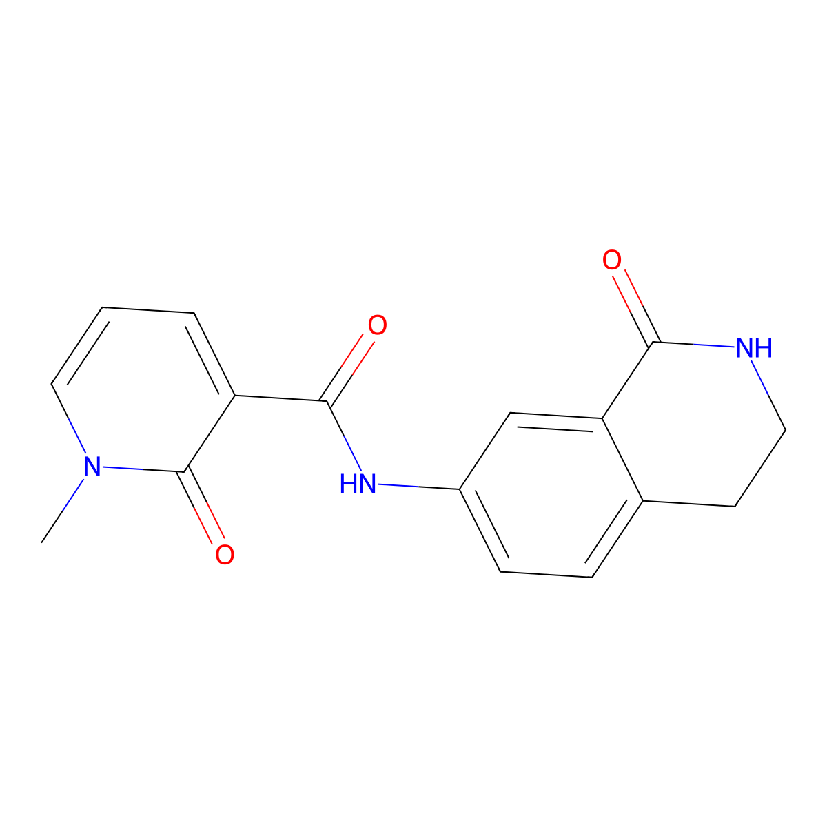 1-methyl-2-oxo-N-(1-oxo-1,2,3,4-tetrahydroisoquinolin-7-yl)-1,2-dihydropyridine-3-carboxamide molecular structure, CAS 1351613-78-9