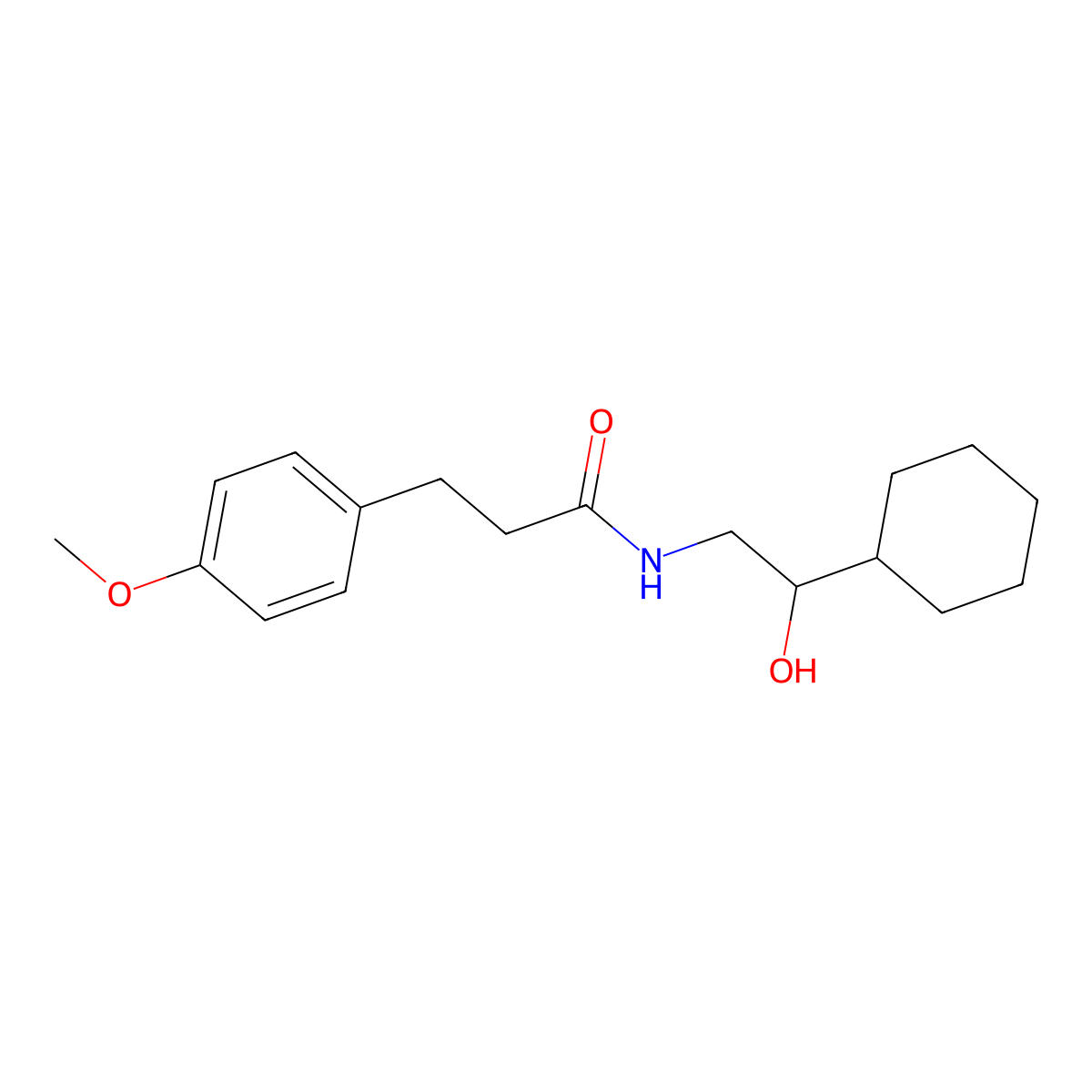N-(2-cyclohexyl-2-hydroxyethyl)-3-(4-methoxyphenyl)propanamide molecular structure, CAS 1351613-79-0