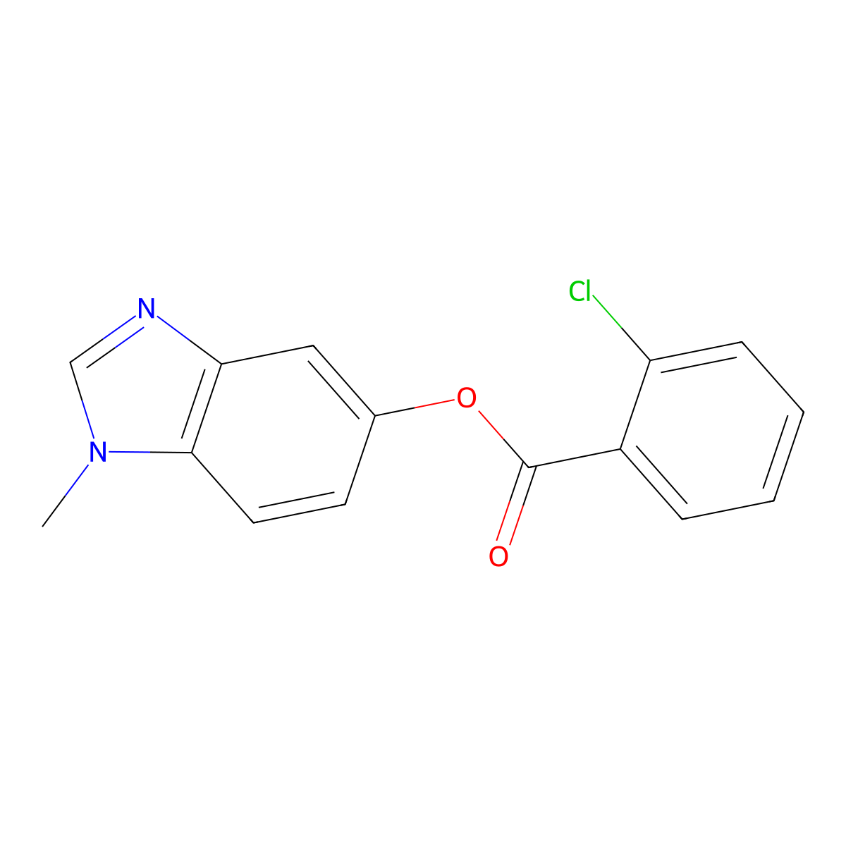 1-methyl-1H-benzo[d]imidazol-5-yl 2-chlorobenzoate molecular structure, CAS 1351613-86-9