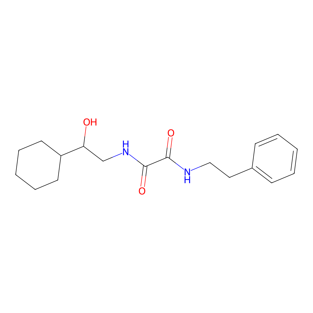 N1-(2-cyclohexyl-2-hydroxyethyl)-N2-phenethyloxalamide molecular structure, CAS 1351613-92-7